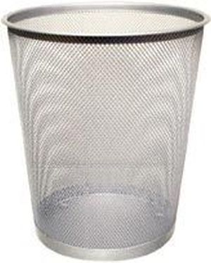 Q-CONNECT corbeille &agrave; papier 19 litres m&eacute;tal argent