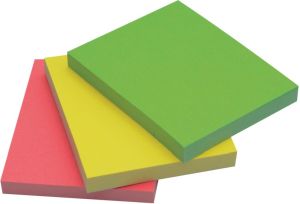 Q-CONNECT Quick Notes, ft 38 x 51 mm, 50 vel, etui van 3 blokken in neonkleuren