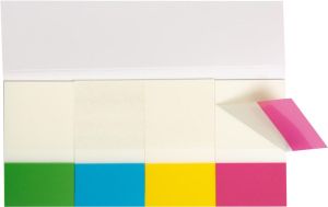 Q-CONNECT Quick Tabs, ft 25 x 45 mm, 4 x 40 tabs, geassorteerde kleuren