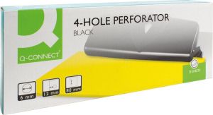 Q-CONNECT perforateur, 4 trous, jusqu'au 25 feuilles, noir