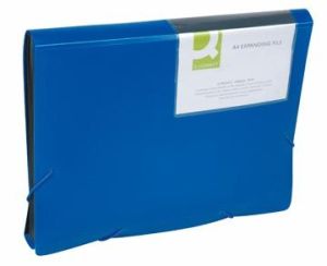Q-CONNECT trieur, A4, PP, avec 13 compartiments, fermeture &agrave; &eacute;lastiques, bleu