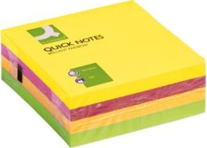 Q-CONNECT Quick Notes, ft 76 x 76 mm, 320 vel, geassorteerde neonkleuren