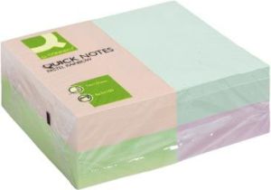 Q-CONNECT Quick Notes, ft 76 x 127 mm, 100 vel, pak van 12 blokken in pastelkleuren