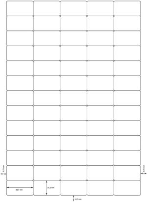Q-CONNECT etiketten, wit, ronde hoeken, 38,1 x 21,2 mm, 100 vel, 65 etiketten per vel
