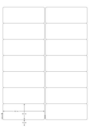 Q-CONNECT etiketten, wit, ronde hoeken, 99,1 x 38,1 mm, 100 vel, 14 etiketten per vel