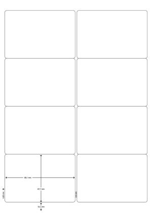 Q-CONNECT &eacute;tiquettes, blanc, coins arrondis, 99,1 x 67,7 mm, 100 feuilles, 8 &eacute;tiquettes par feuille