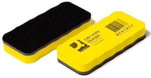 Q-CONNECT brosse effaceur, magn&eacute;tique, lavable, jaune