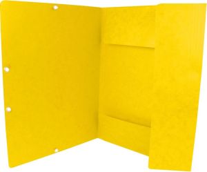 Q-CONNECT elastomap, A4, 3 kleppen en elastieken, karton, geel