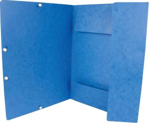 Q-CONNECT elastomap, A4, 3 kleppen en elastieken, karton, blauw