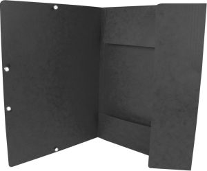 Q-CONNECT elastomap, A4, 3 kleppen en elastieken, karton, zwart