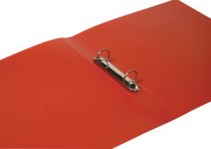 Q-CONNECT classeur &agrave; anneaux, PP, 2 anneaux, 25 mm,  rouge transparent