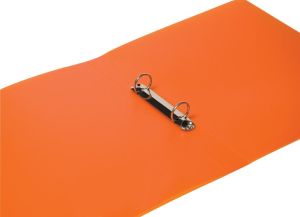 Q-CONNECT classeur &agrave; anneaux, PP, 2 anneaux, 25 mm,  orange transparent