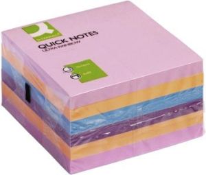 Q-CONNECT Quick Notes, ft 76 x 76 mm, 80 vel, pak van 6 blokken in 4 verschillende kleuren
