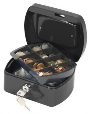 Q-CONNECT geldkoffer, 155 x 120 x 75 mm, zwart