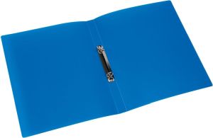 Q-CONNECT ringmap, PP, 2 ringen, 16 mm, transparant blauw
