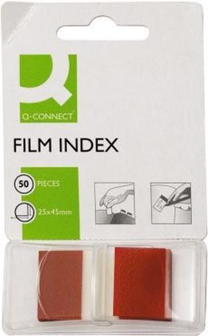 Q-CONNECT index, ft 25 x 45 mm, 50 tabs, rood