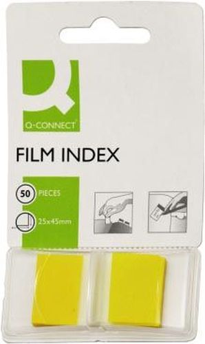 Q-CONNECT index, ft 25 x 45 mm, 50 tabs, geel