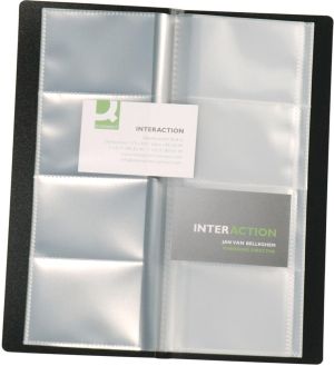 Q-CONNECT Portes-cartes de visite 11 x 26 cm pour 96 cartes noir