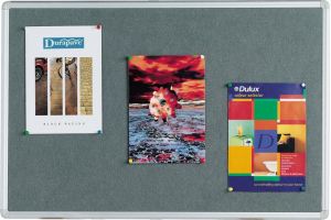 Q-CONNECT tableau de textile avec cadre en aluminium 60 x 45 cm gris