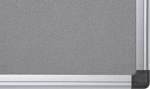 Q-CONNECT tableau de textile avec cadre en aluminium 60 x 45 cm gris