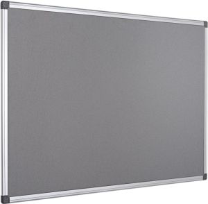 Q-CONNECT tableau de textile avec cadre en aluminium 60 x 45 cm gris