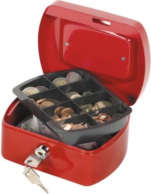 Q-CONNECT coffret &agrave; monnaie, 155 x 120 x 75 mm, rouge