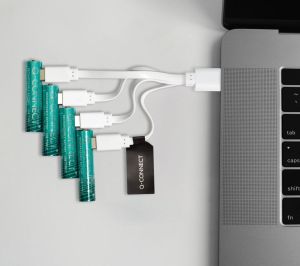 Q-CONNECT piles rechargeables USB-C AAA, blister 4 pi&egrave;ces