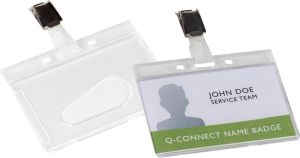 Q-CONNECT badge avec clip 85 x 54 mm