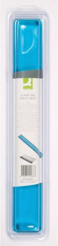 Q-CONNECT support de poignet antid&eacute;rapant transparent bleu