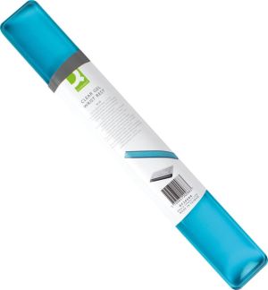 Q-CONNECT support de poignet antid&eacute;rapant transparent bleu