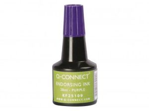 Q-CONNECT encre &agrave; tampon, flacon de 28 ml, violet