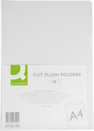 Q-CONNECT pochette, coin lisse, 160 microns, paquet de 10 pi&egrave;ces