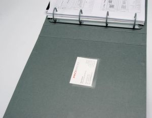 Q-CONNECT badge pocket, autocollante, ft 60 x 95 mm, ouvert sur le c&ocirc;t&eacute;, paquet de 10 pi&egrave;ces