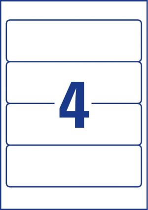 Avery Zweckform L4761-25 &eacute;tiquettes pour classeurs &agrave; levier, ft 19,2 x 6,1 cm, 100 &eacute;tiquettes, blanc