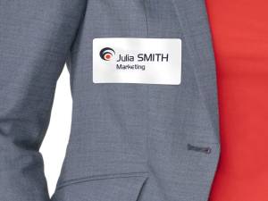 Avery L4785-20 badge adh&eacute;sif, ft 80 x 50 mm, bo&icirc;te de 200 pi&egrave;ces, blanc