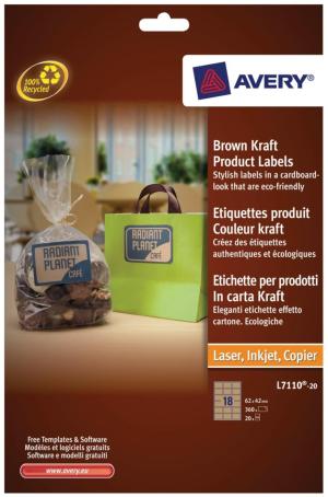 Avery étiquettes ILC 62X42MM 360P KRAFT