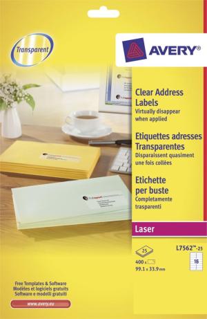 25 flles étiq. laser Avery 16 x 99/34 mm