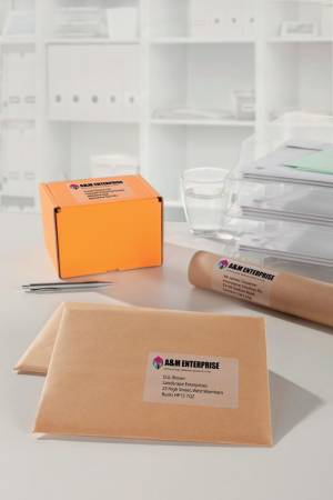 Avery L7567-25 &eacute;tiquettes d'exp&eacute;dition ft 210 x 297 mm (b x h), 25 &eacute;tiquettes, transparent