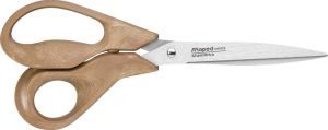Maped ciseaux Advanced Wood, ft 21 cm, droite, bouts pointus, blister de 1 pi&egrave;ce