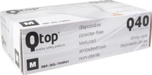 Gants en nitrile, medium, blanc, bo&icirc;te de 100 pi&egrave;ces