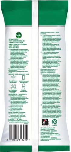 Dettol lingettes nettoyantes citron, paquet de 72 pi&egrave;ces
