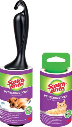 Scotch Brite brosse adh&eacute;sive, extra collante pour poils d'animaux, 48 feuilles