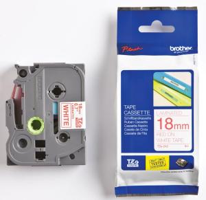 Brother P-Touch 18 mm rood op wit