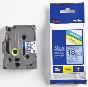 Brother P-Touch 18 mm zwart/blauw