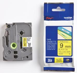 Brother P-Touch 9 mm - zwart/geel