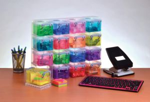 Really Useful Box cube mural, avec 16 bo&icirc;tes de 0,14 l, multicolor