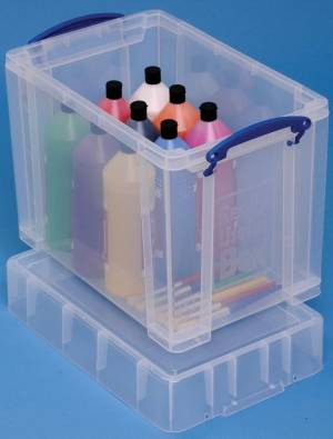 Really Useful Box bo&icirc;te de rangement 19 l, couvercle XL, transparent