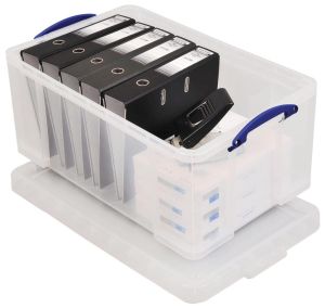 Really Useful Box 64 l, transparent, emball&eacute; individuellement en carton
