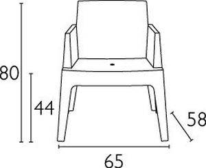 Terrasstoel Box kuipvorm lichtgrijs