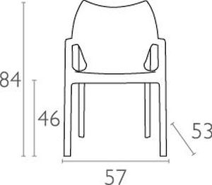 Kantinestoel / terrasstoel Diva met armleuningen groen